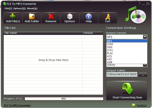 flv转mp3格式转换器(FLV To MP3 Converter)截图