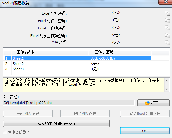 Accent Excel Password Recovery截图