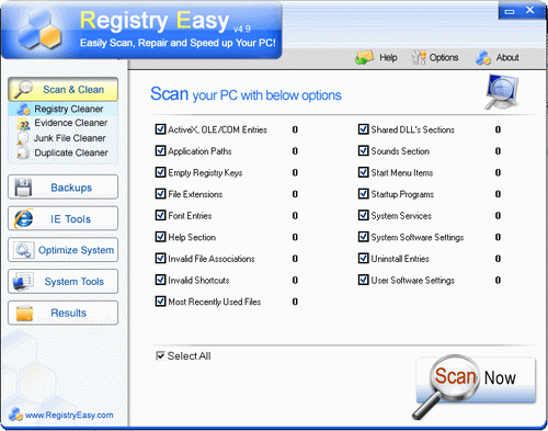 Registry Easy修理注册表截图